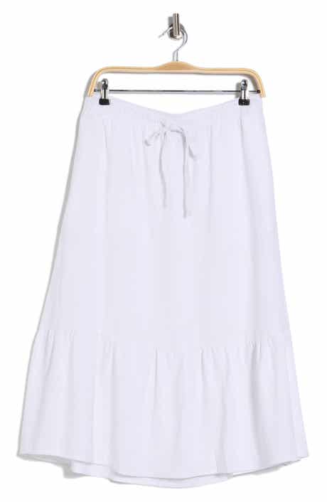DKNY Linen Blend Midi Skirt