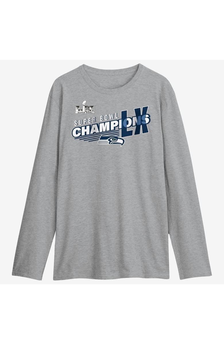 FANATICS Men's Fanatics  Steel Seattle Seahawks Super Bowl LX Champions Best Teammates Roster Long Sleeve T-Shirt, Alternate, color, Steel