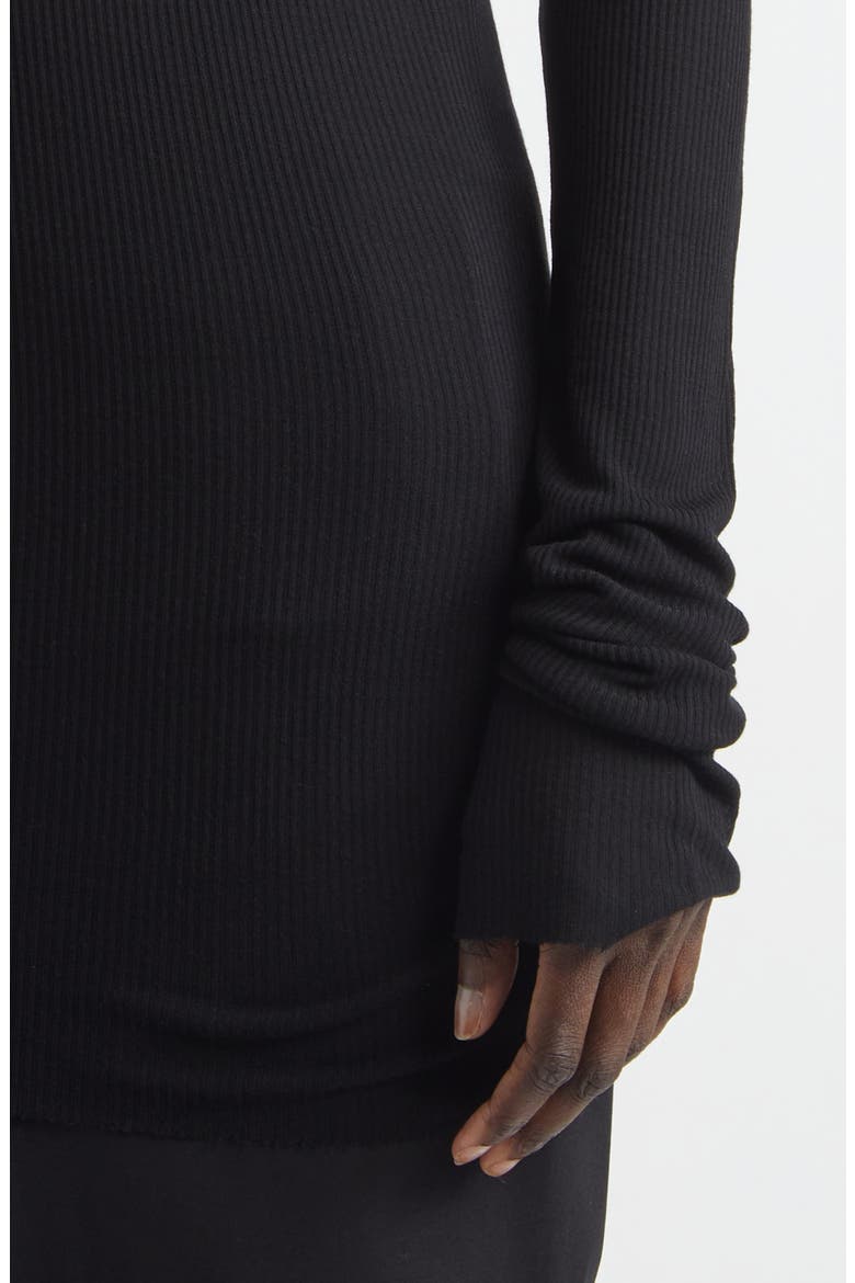 Rib Long Sleeve T-Shirt, Alternate, color, BLACK