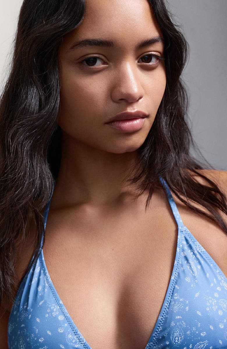 MANGO TEEN <p>Bandanda Print Two-Piece Swimsuit</p>, Alternate, color, Blue