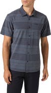 O'Neill TRVLR UPF Traverse Stripe Short Sleeve Performance Button-Up Shirt
