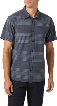O'Neill TRVLR UPF Traverse Stripe Short Sleeve Performance Button-Up Shirt