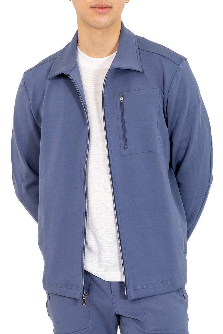 Stretch Cotton Blend Jacket, Main, color, BLUE
