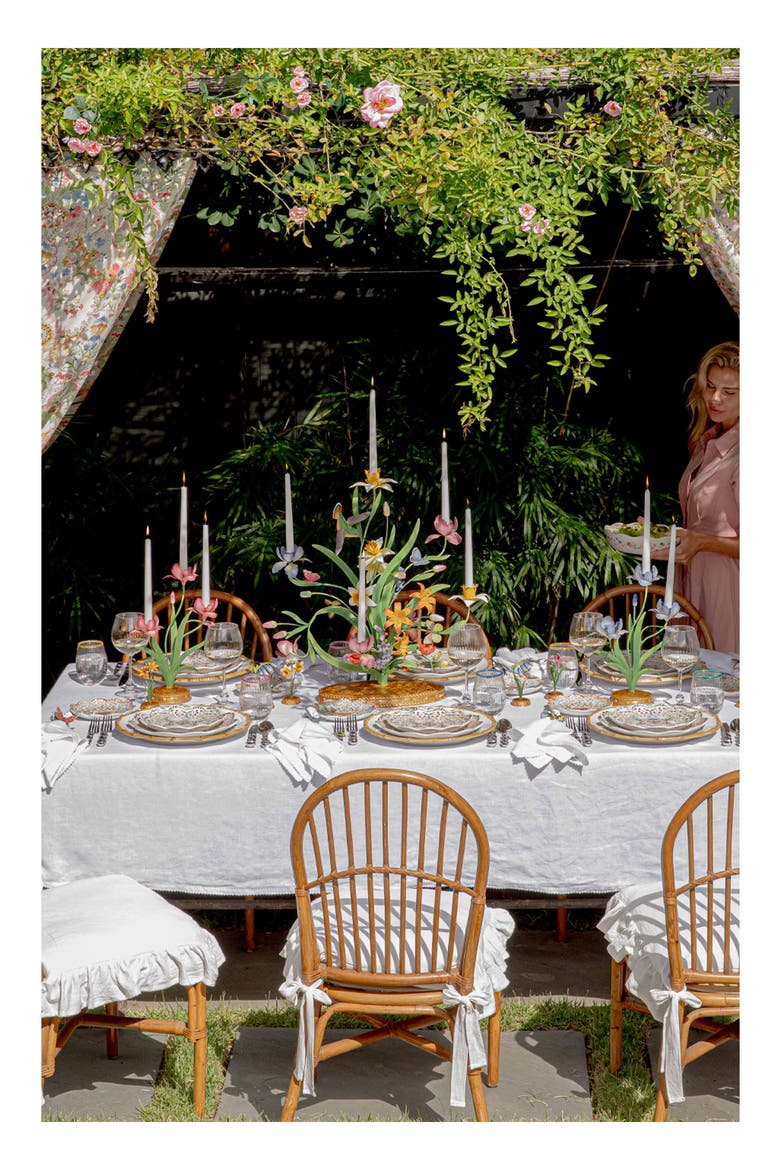 Berry Scallop Linen Tablecloth, Alternate, color, WHITE