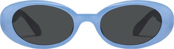 QUAY Felt Cute 52mm Gradient Small Oval Sunglasses | Nordstrom