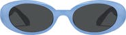 QUAY Felt Cute 52mm Gradient Small Oval Sunglasses