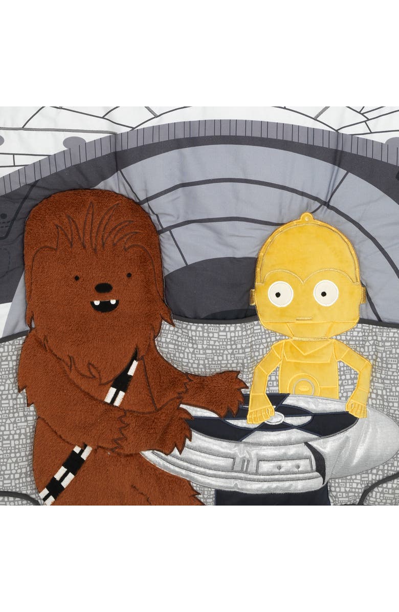 Lambs & Ivy Star Wars Signature Millennium Falcon 3-Piece Baby Crib Bedding Set, Alternate, color, Blue