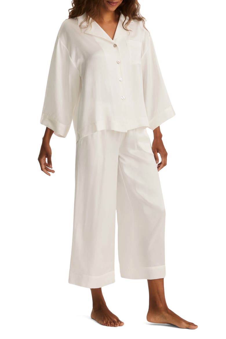 Olivia Silk Pajamas, Main, color, WHITE