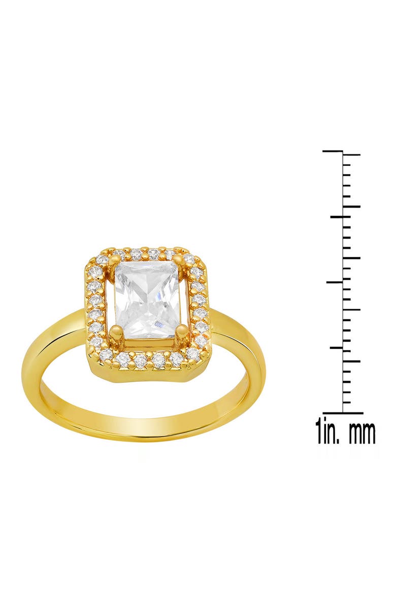 Cushioned Cut Simulated Diamond Pavé Ring, Alternate, color, GOLD