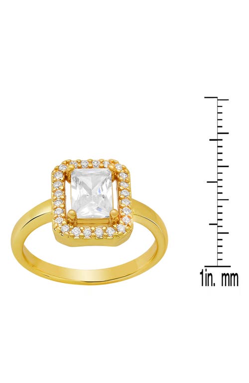 Hmy Jewelry Cushioned Cut Simulated Diamond Pavé Ring In Gold