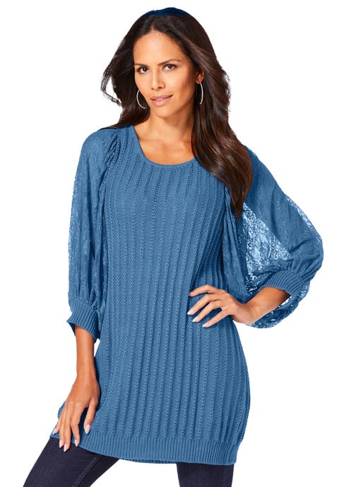Lace Sleeve Sweater