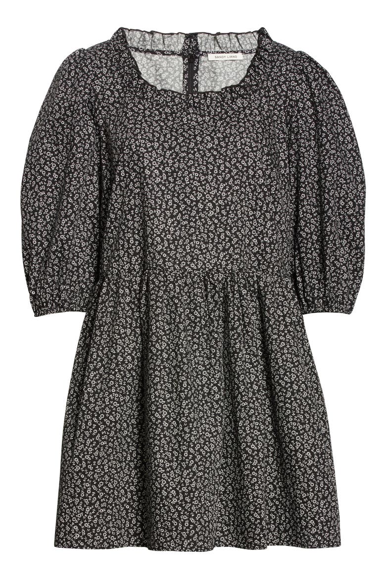 Tilda Floral Minidress, Alternate, color, POCKET FLORAL-BLACK