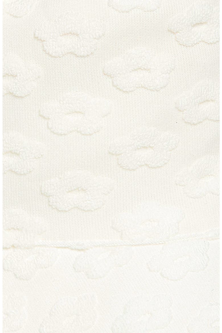 Kids' Floral Jacquard Cotton Terry Bucket Hat, Alternate, color, WHITE