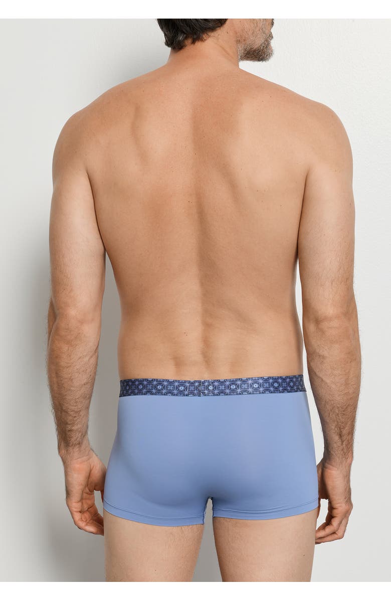 Hanro Micro Touch Boxer Brief Printed Waistband, Alternate, color, Mineral Blue