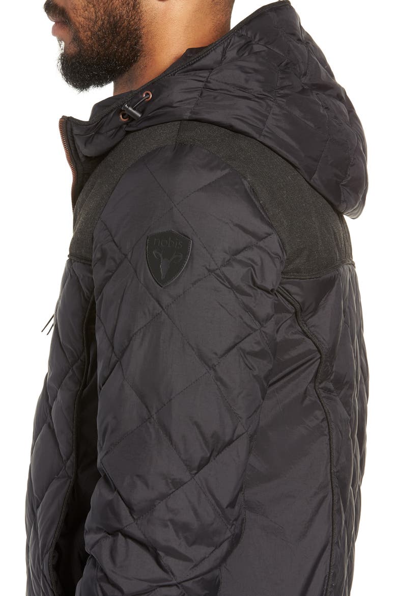 Packable Quilted Down Jacket, Alternate, color, BLACK