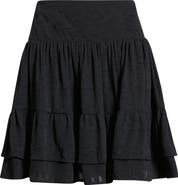 Treasure & Bond Floral Jacquard Tiered Miniskirt