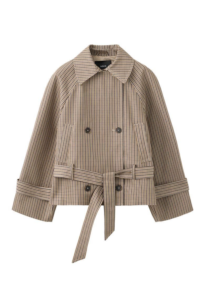 Everest Plaid Belted Jacket, Alternate, color, BEIGE