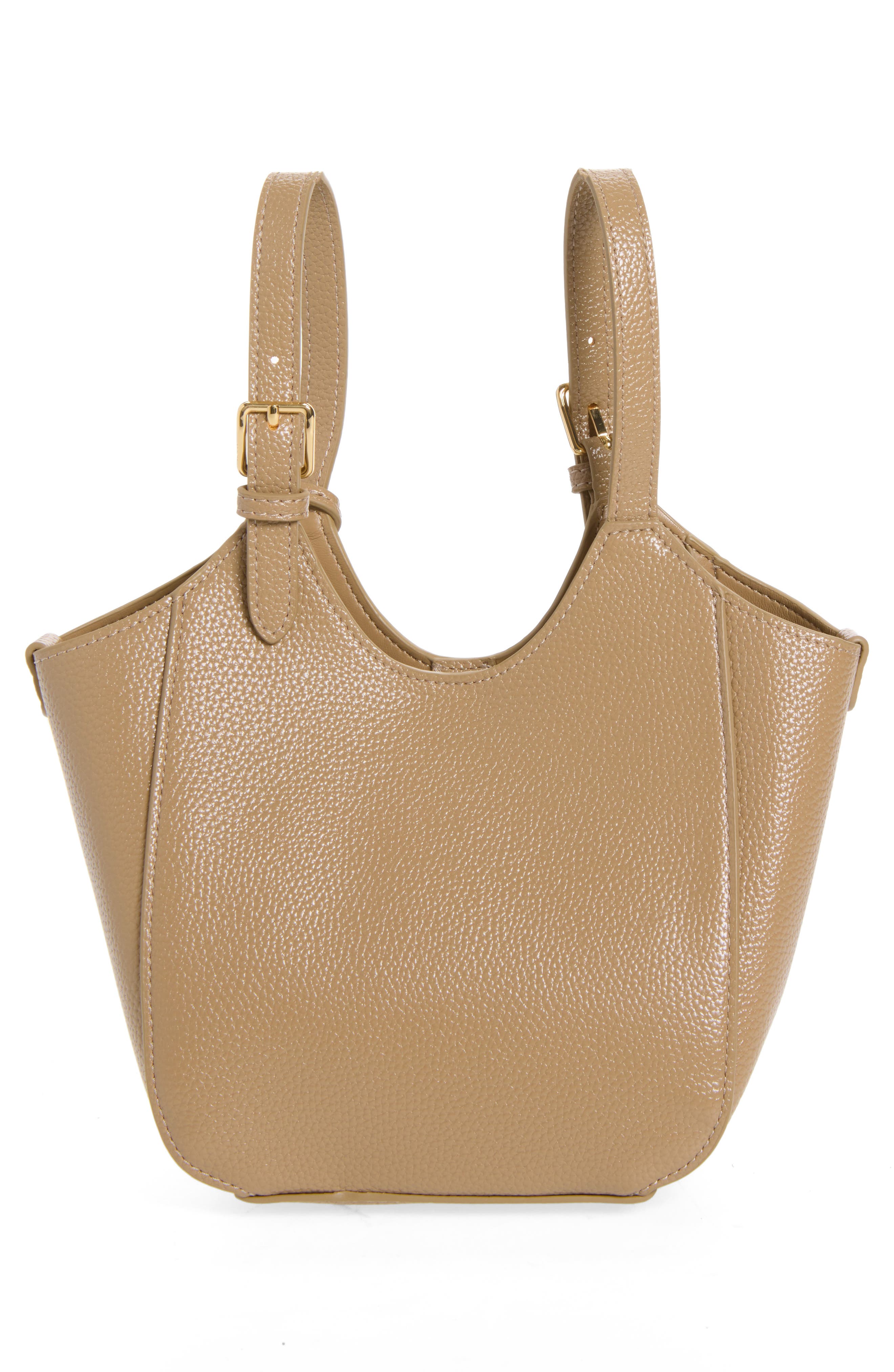 Ines Padlock Faux Leather Tote, Alternate, color, GRAY BEIGE