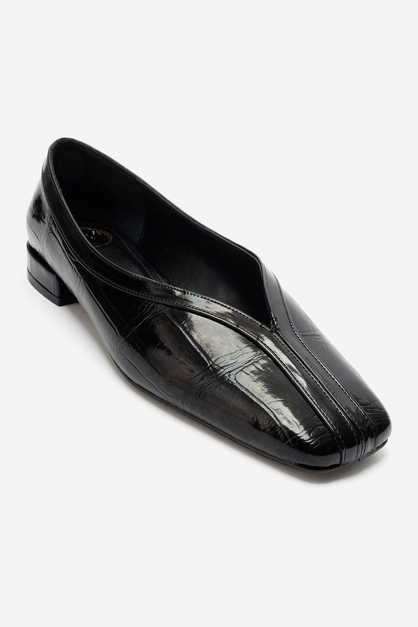Zelene Square Toe Ballet Flat, Main, color, Black Print
