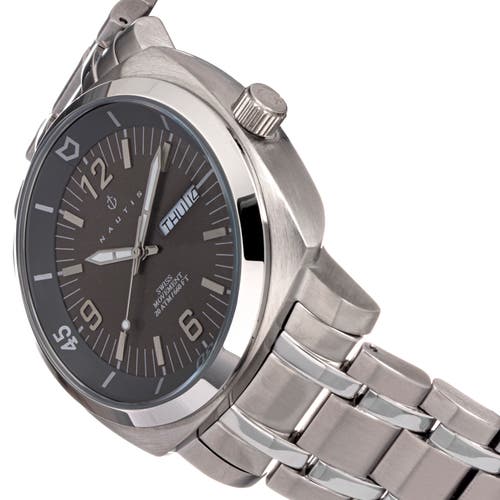 Nautis Stealth Bracelet Watch With Day & Date In Metallic