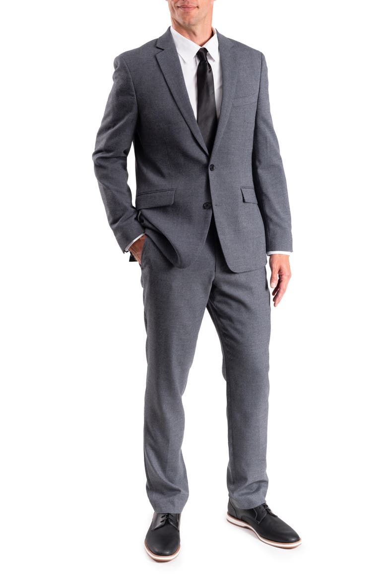 Charcoal Donegal Twist Trim Fit Suit, Main, color, GREY