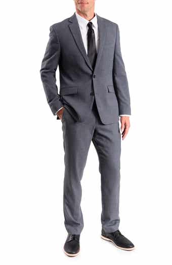 SAVILE ROW CO Charcoal Donegal Twist Trim Fit Suit
