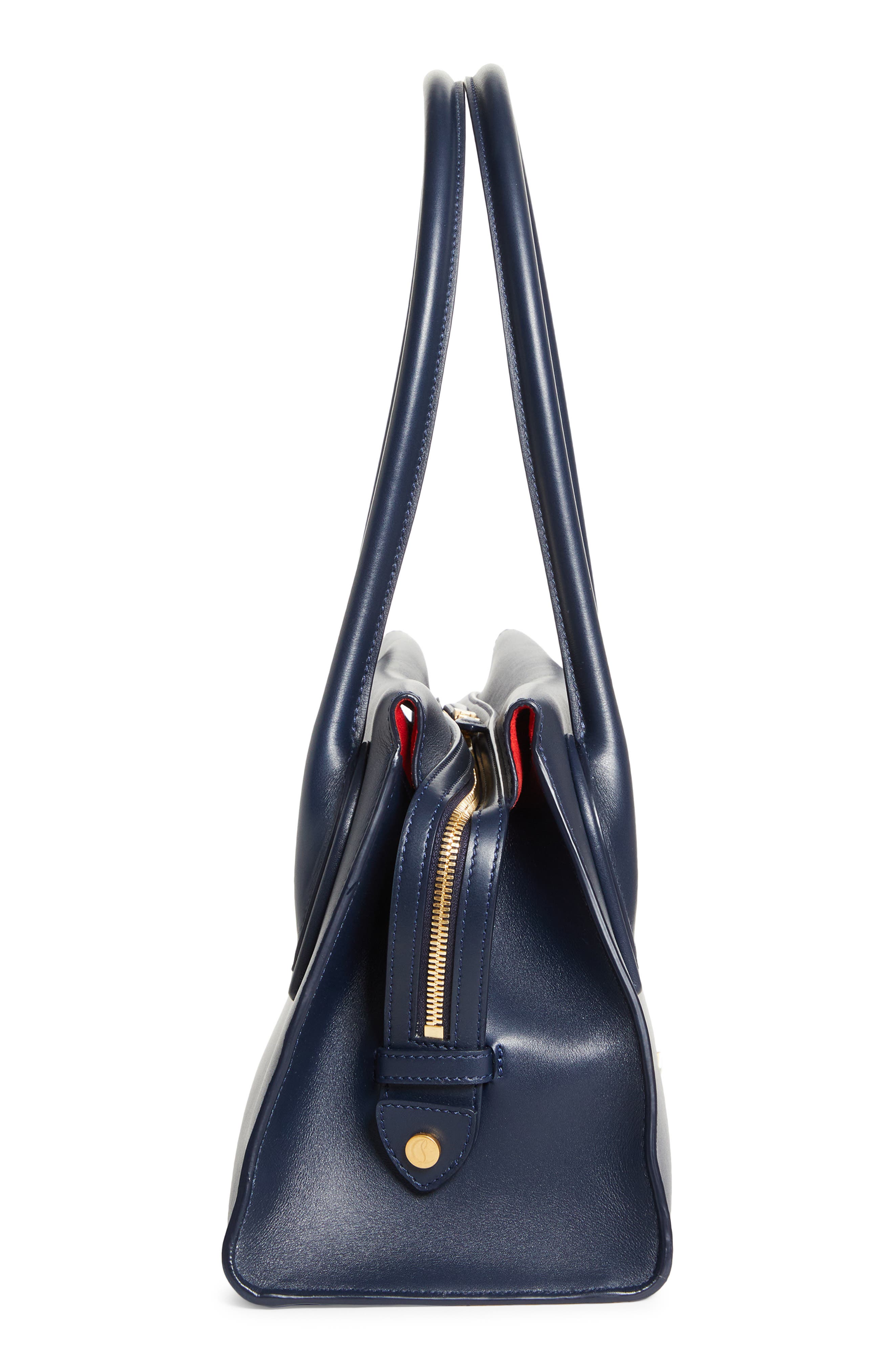 Medium Baguette Leather Shoulder Bag, Alternate, color, BL4G MARINE