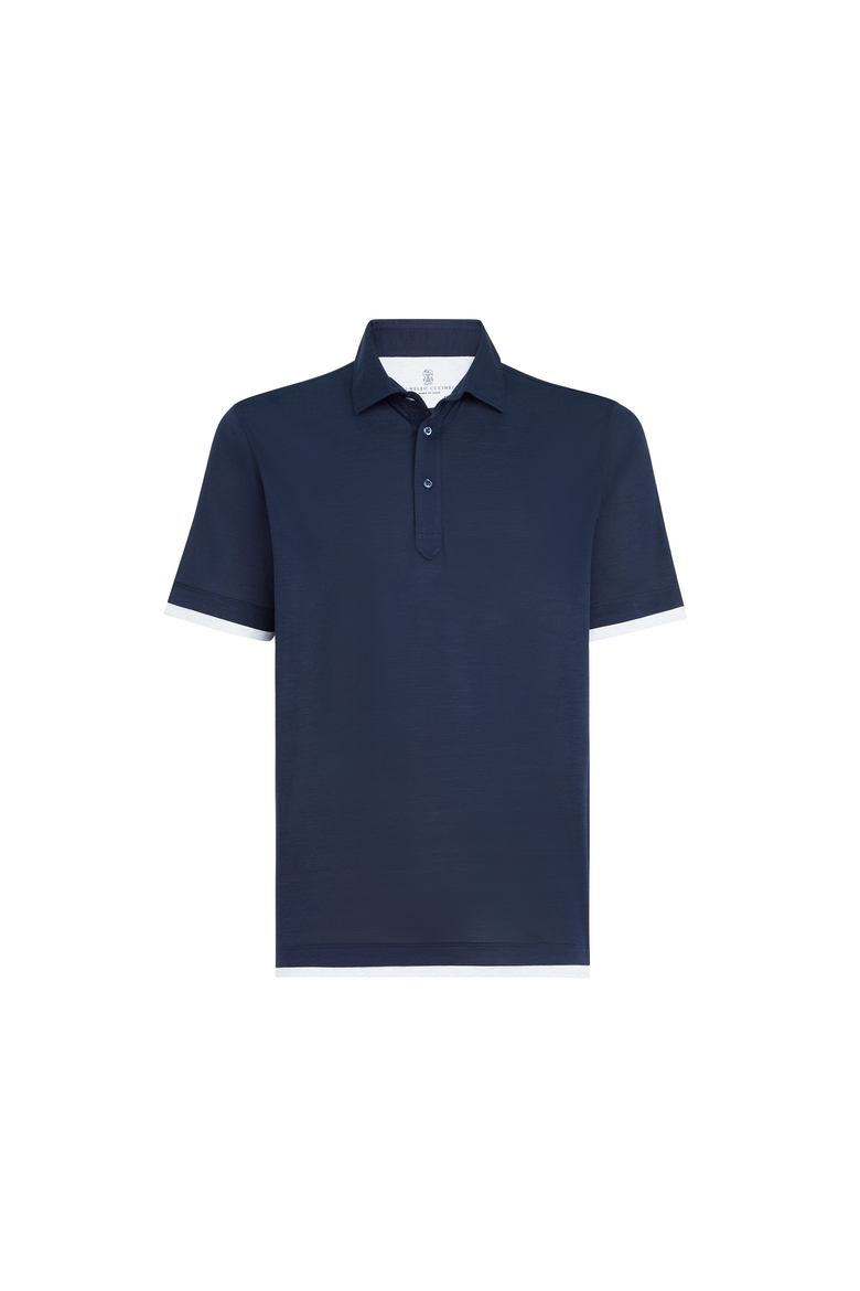 Polo with shirt collar, Alternate, color, Azure