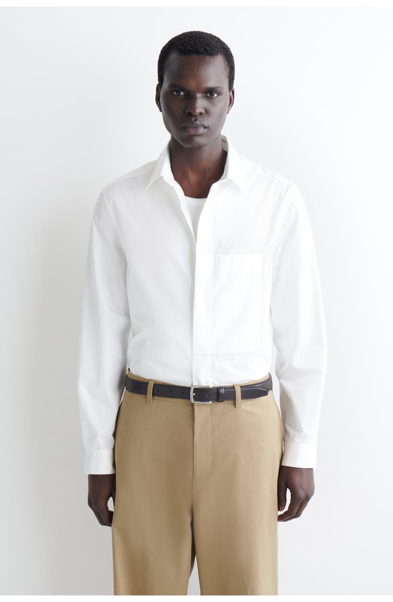 COS Slim Pocket-detail Pima Cotton Shirt, Main, color, White