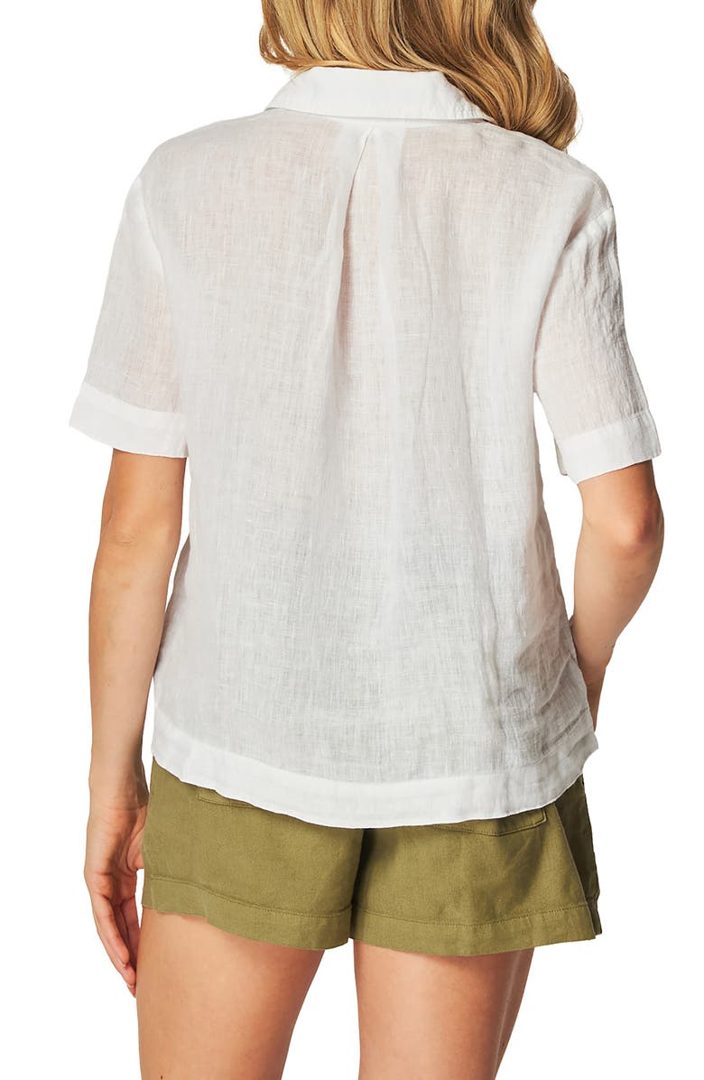 Bella Dahl Boxy Linen Camp Shirt, Alternate, color, White