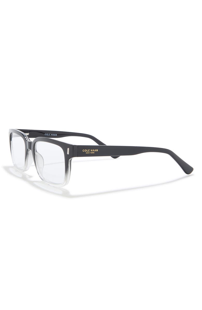 Cole Haan 52mm Square Reading Glasses, Alternate, color, Black Ombrey Clear