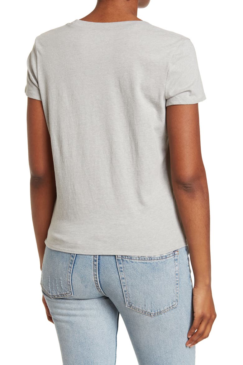 Knot Front Tee, Alternate, color, LIGHT HTHR GREY