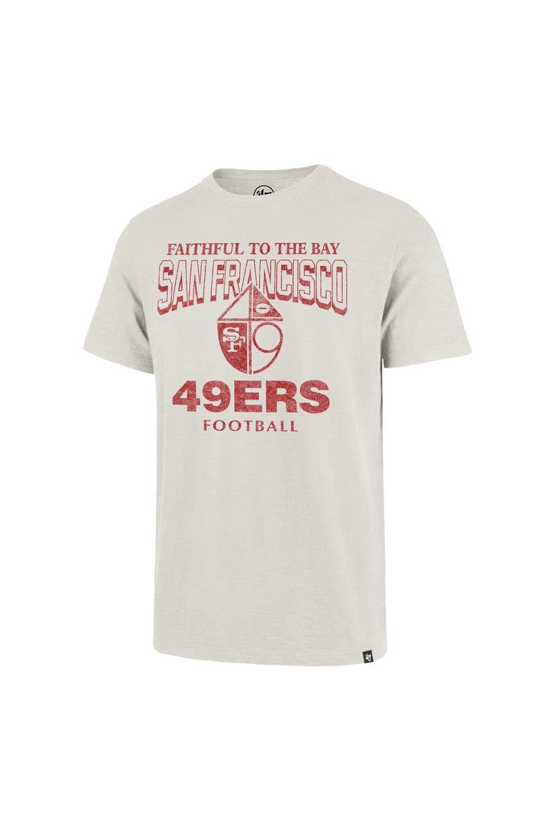 Men's '47  Natural San Francisco 49ers Head On Scrum Slub T-Shirt, Alternate, color, Natural