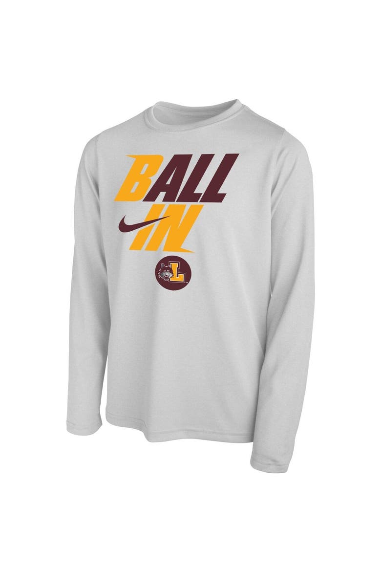 Youth Nike White Loyola Chicago Ramblers Ball In Bench Long Sleeve T-Shirt, Alternate, color, White