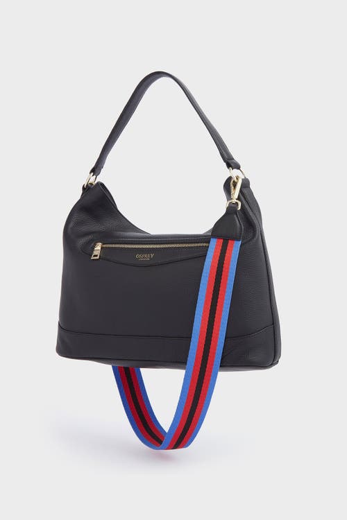 Osprey London The Hendrix Leather Large Hobo Bag In Black