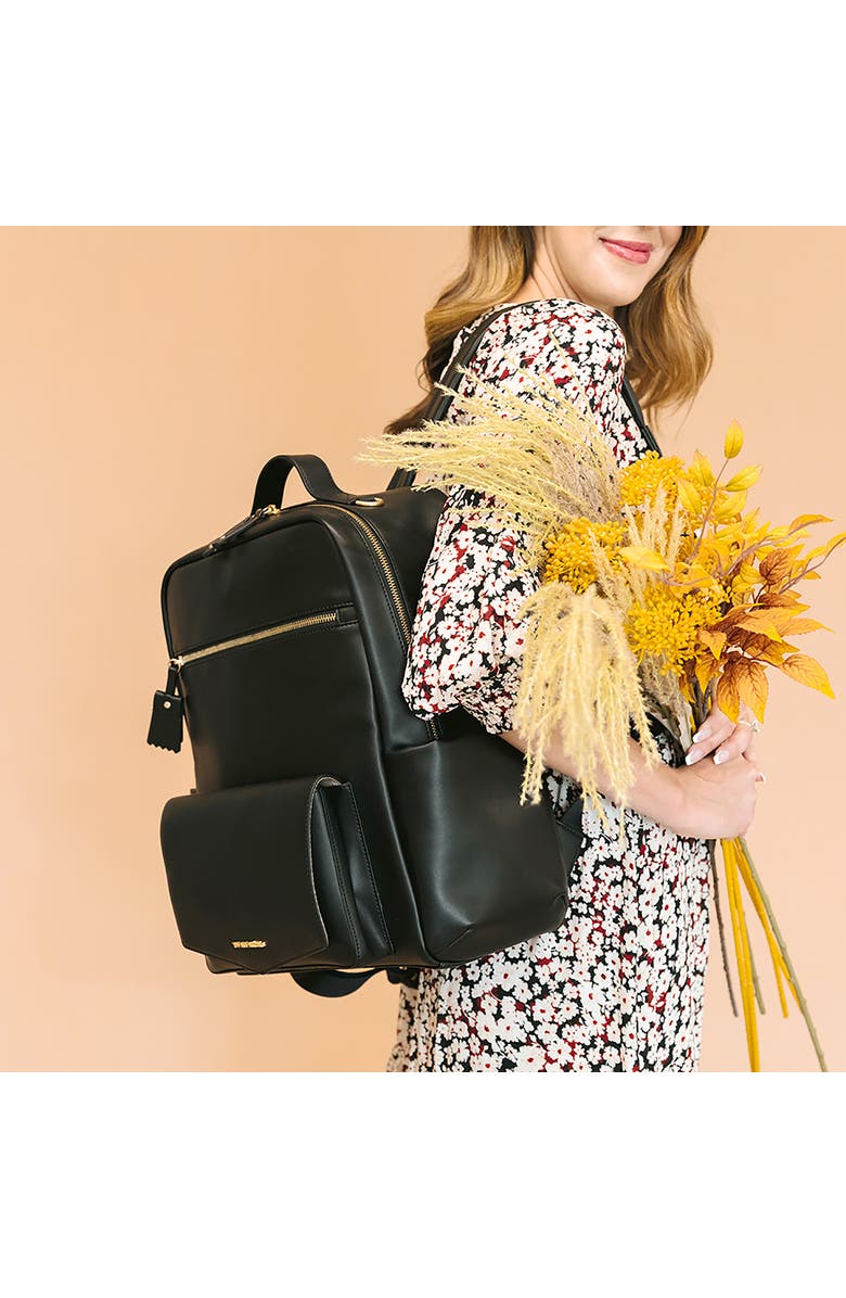 TWELVElittle Peek-A-Boo Faux Leather Diaper Backpack, Alternate, color,