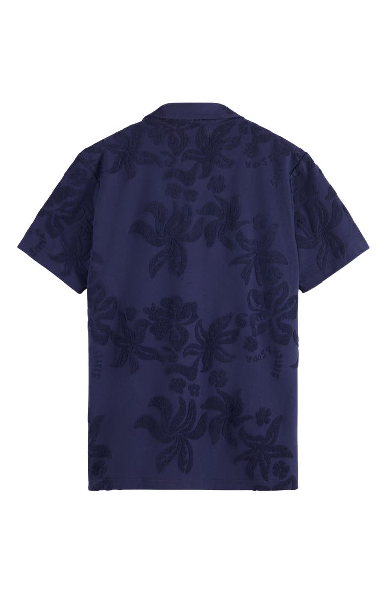 Scotch & Soda Jacquard Terry Camp Shirt, Alternate, color, 