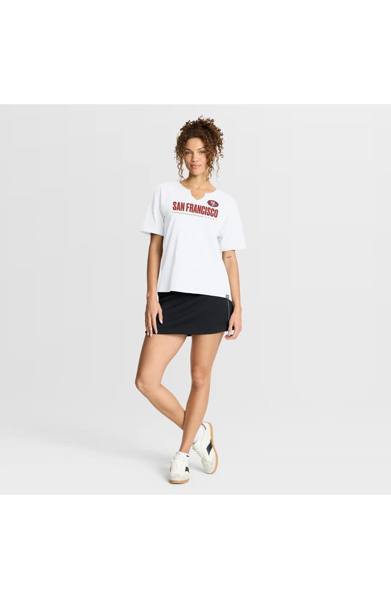 FANATICS Women
s Fanatics White San Francisco 49ers Redzone Slub Boxy T-Shirt, Alternate, color, White