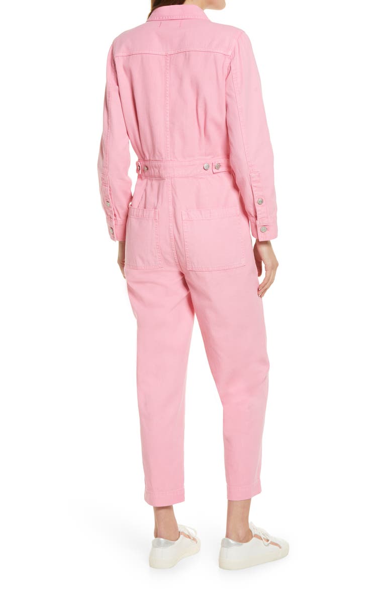 Women's Garment Dyed Relaxed Coverall Jumpsuit, Alternate, color, AZALEA