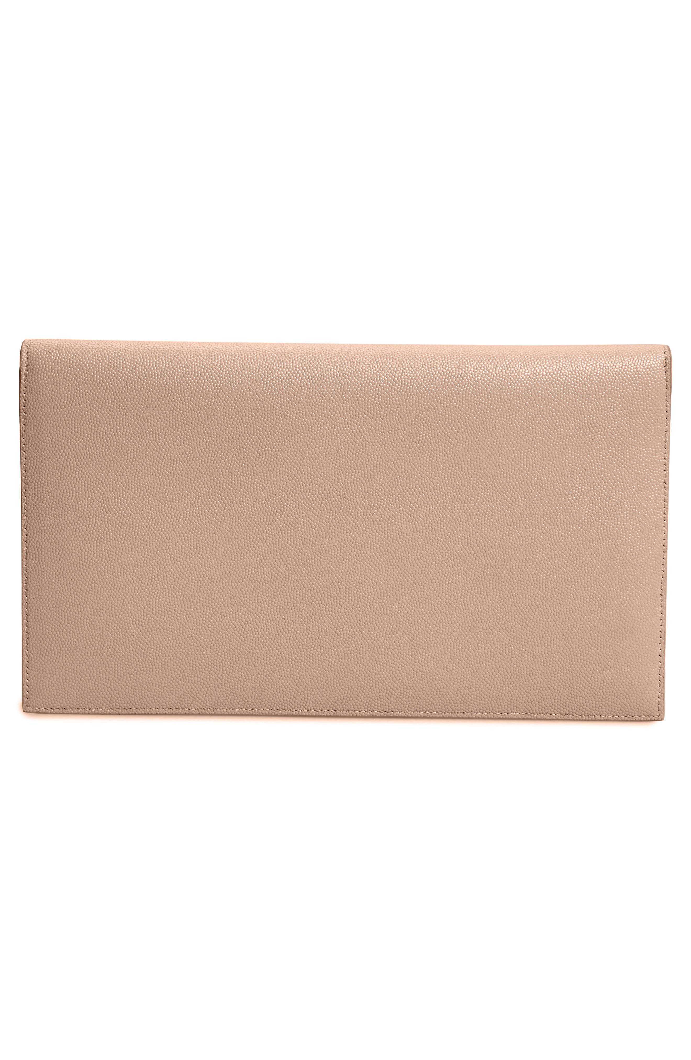 Uptown Calfskin Leather Envelope Clutch, Alternate, color, 2721 DARK BEIGE