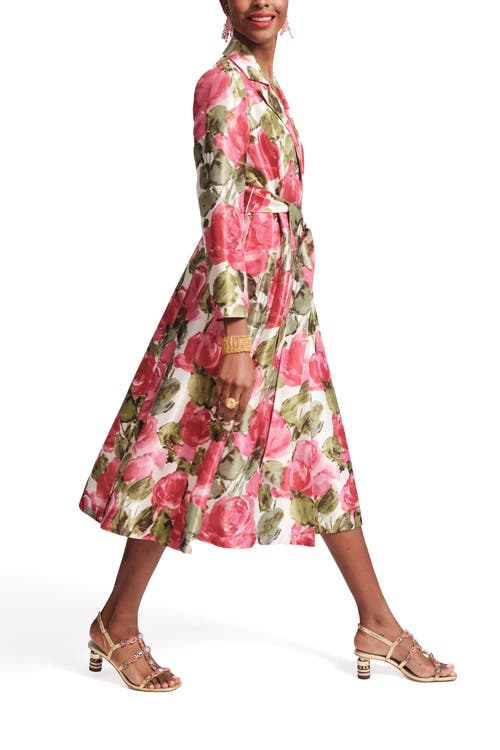 FRANCES VALENTINE FRANCES VALENTINE LUCILLE WRAP DRESS PRETTY PEONIES