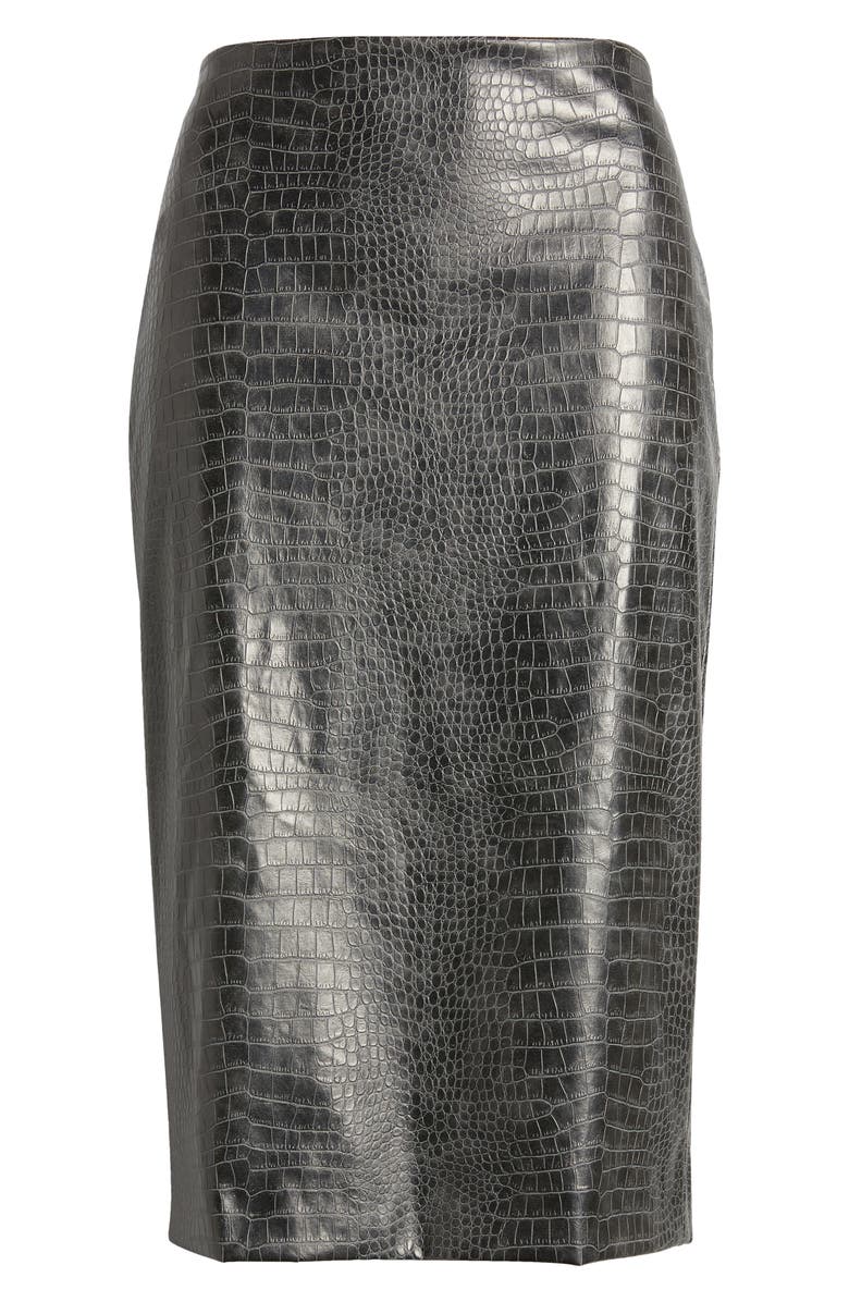 Anne Klein Skimmer Faux Leather Skirt, Alternate, color, 