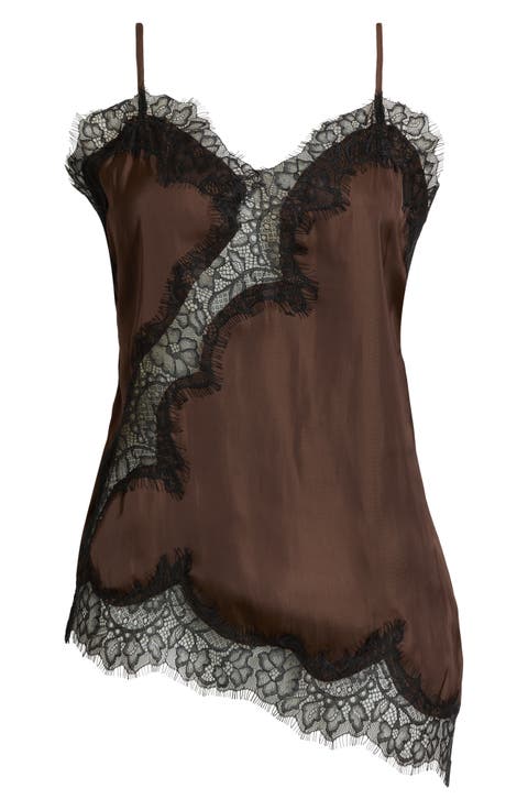 Sonic Lace Trim Asymmetric Tank