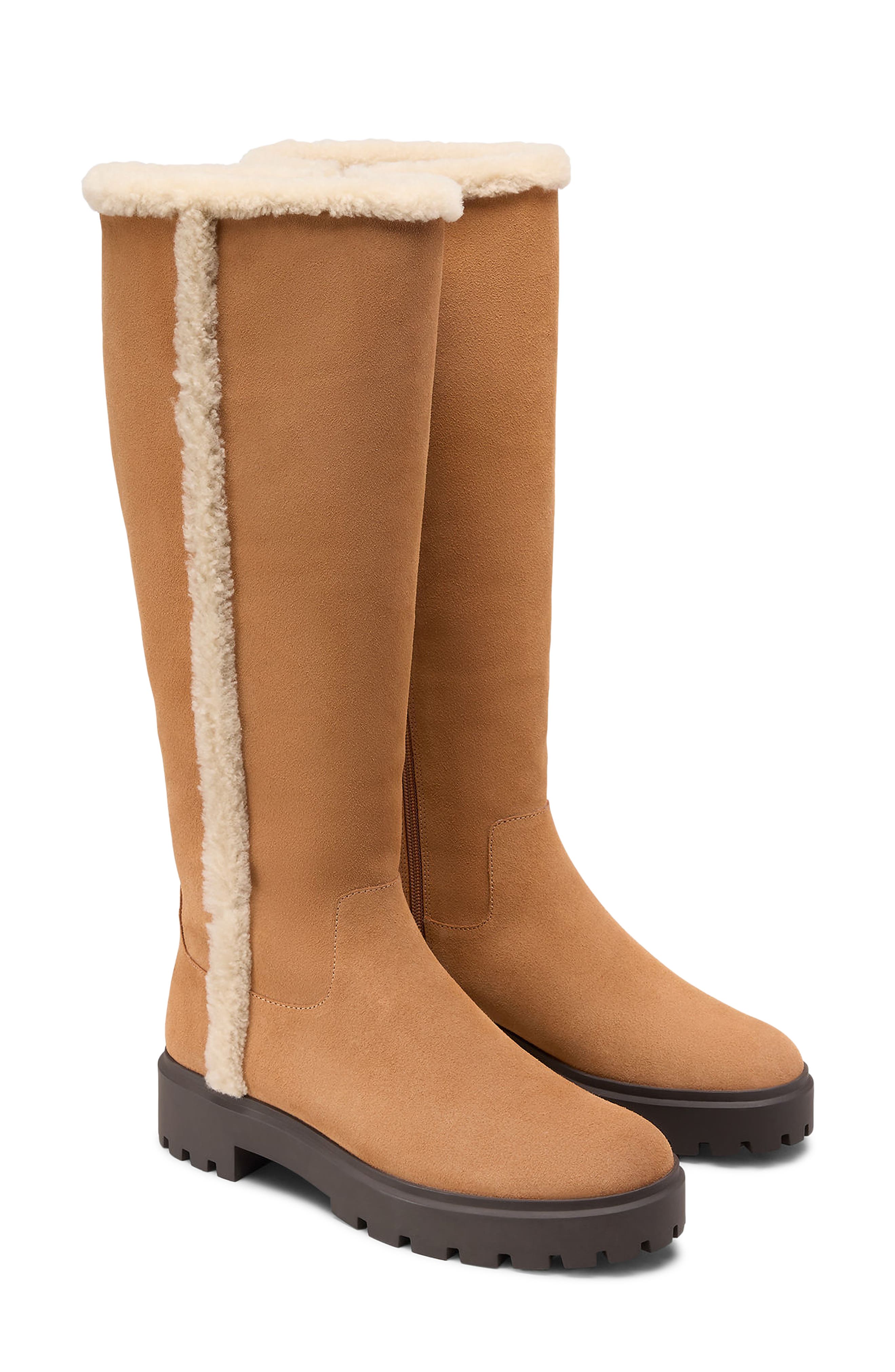 Stuart Weitzman Myla Genuine Shearling Knee High Boot (Women ...