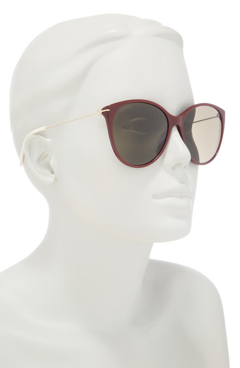 Gucci 58mm Fashion Round Sunglasses, Alternate, color, Burgundy Gold Brown