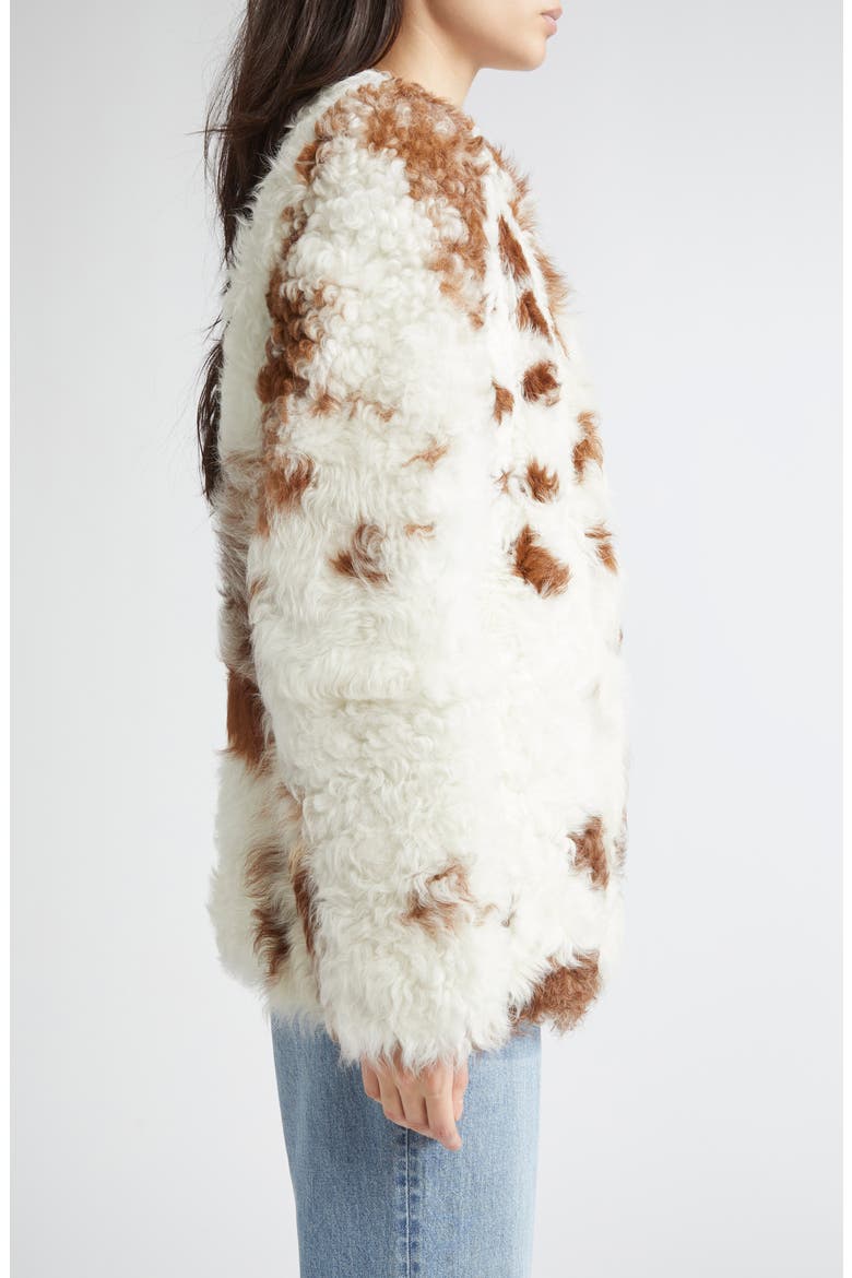 Hypnotic Spot Genuine Shearling Jacket, Alternate, color, CREAM