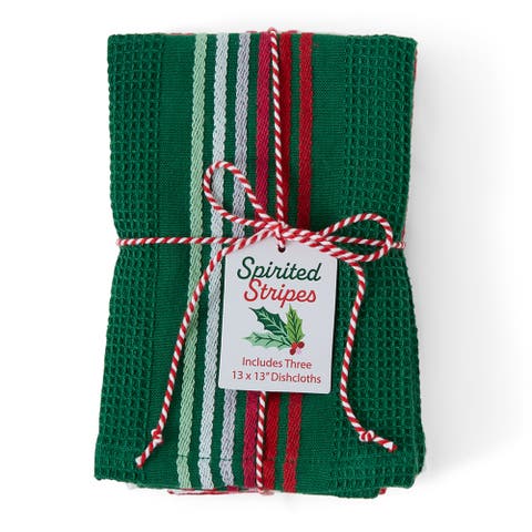 Spirited Stripes Heavyweight Essentials Dishcloth Set of 3