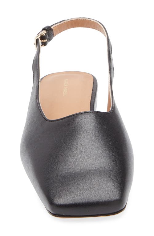 Mansur Gavriel Square Toe Slingback Flat In Black
