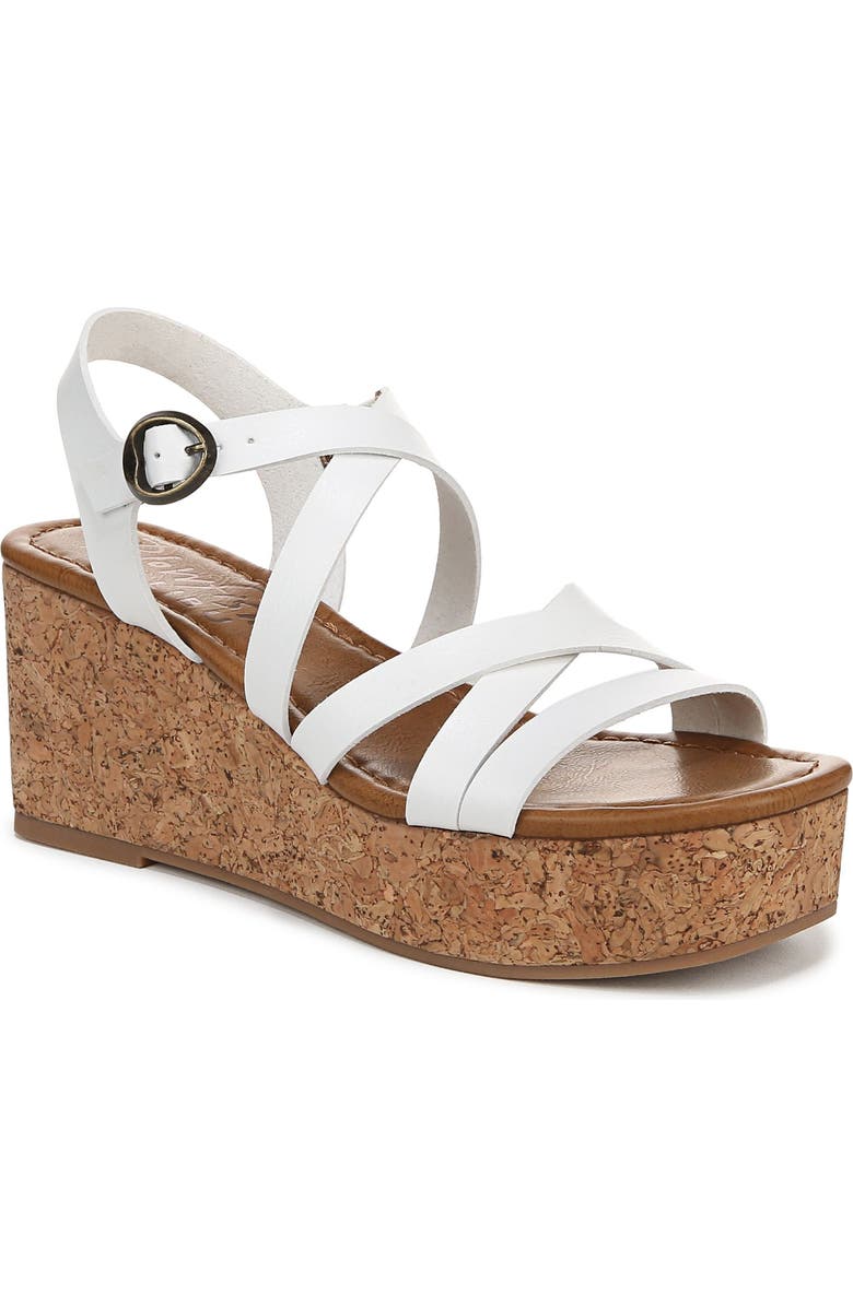 Blowfish Malibu Aurora Strappy Wedge Sandal, Main, color, White Faux Leather