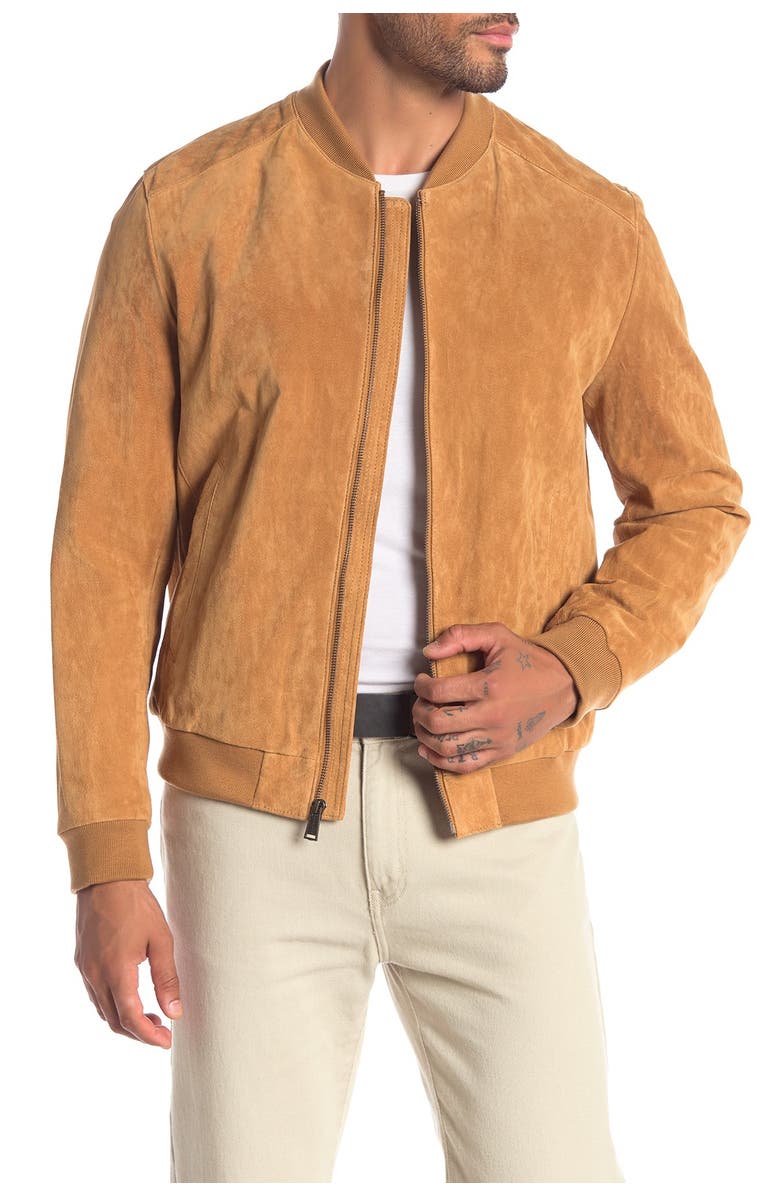 Cole Haan Suede Varsity Jacket, Main, color, 